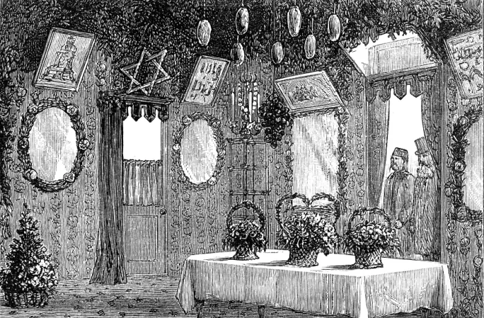 Framed Print : Sir Moses Montefiore's tent for the Jewish Feast of Tabernacles, 1883. Creator: Unknown. Sir Moses Montefiore's tent for the Jewish Feast of Tabernacles, 1883 Framed Print : Sir Moses Montefiore's tent for the Jewish Feast of Tabernacles, 1883. Creator: Unknown. Sir Moses Montefiore's tent for the Jewish Feast of Tabernacles, 1883