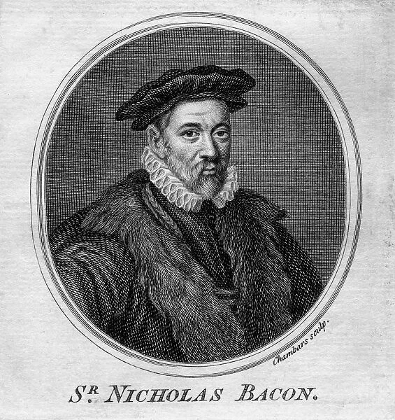 Sir Nicholas Bacon, 16th century English politician. Artist: T Chambars