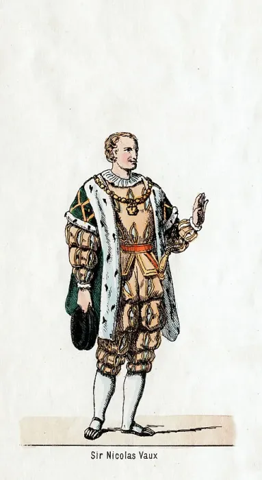 Framed Print : Sir Nicholas Vaux, costume design for Shakespeares play, Henry VIII, 19th century Framed Print : Sir Nicholas Vaux, costume design for Shakespeares play, Henry VIII, 19th century