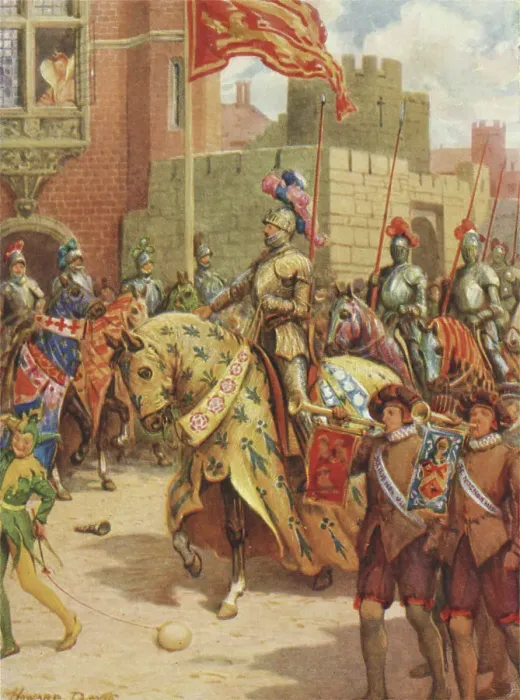 Framed Print : Sir Philip Sidney at the Tournament in Whitehall, c1929. Creators: Howard Davie, Harry Payne