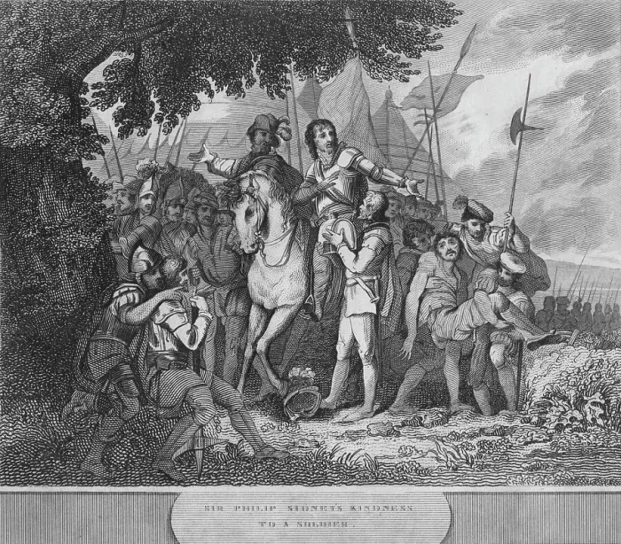Framed Print : Sir Philip Sidneys Kindness to a Soldier, 1815