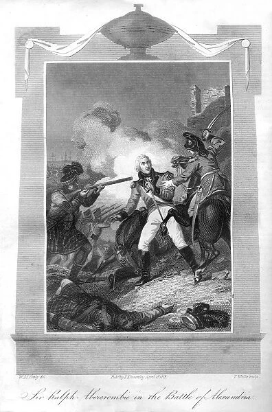 Sir Ralph Abercrombie (1734-1801) in the Battle of Alexandria, 1816.Artist: T Wallis