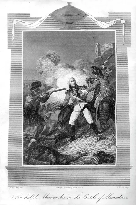 Framed Print : Sir Ralph Abercrombie (1734-1801) in the Battle of Alexandria, 1816. Creator: T Wallis Framed Print : Sir Ralph Abercrombie (1734-1801) in the Battle of Alexandria, 1816. Creator: T Wallis