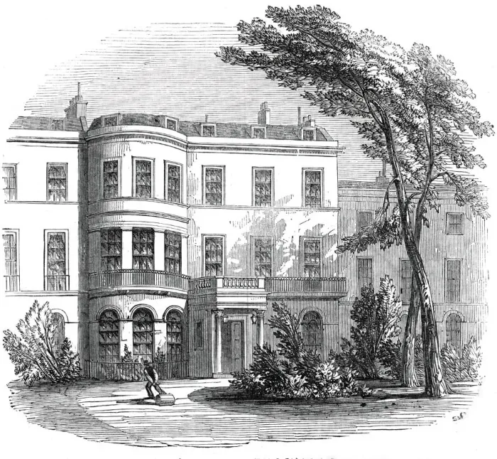 Framed Print : Sir Robert Peels residence, Whitehall Gardens, 1845. Creator: Unknown Framed Print : Sir Robert Peels residence, Whitehall Gardens, 1845. Creator: Unknown