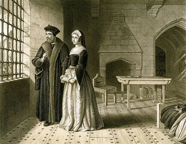 Sir Thomas More (1478-1535) and his daughter, Margaret, 19th century. Artist: R Anderson