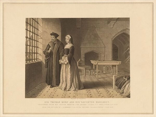 Sir Thomas More and his Daughter Margaret, (1878). Artist: Robert Anderson