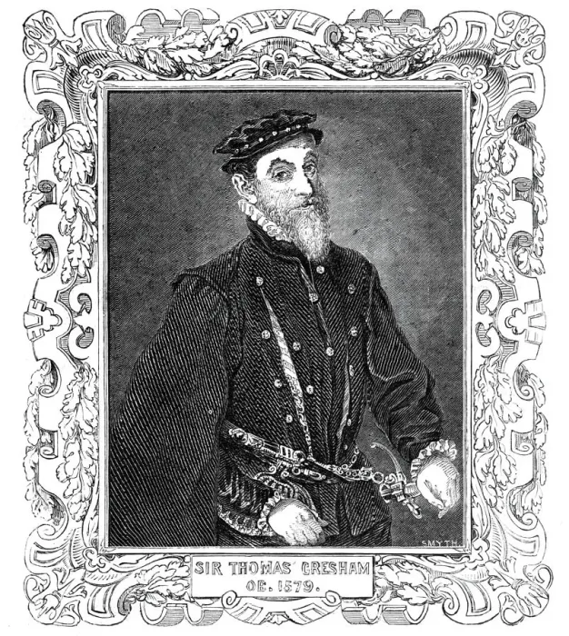 Framed Print : Sir Thomas Gresham - from the painting in Mercers Hall, 1844. Creator: Unknown Framed Print : Sir Thomas Gresham - from the painting in Mercers Hall, 1844. Creator: Unknown
