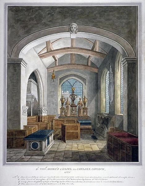 Sir Thomas Mores Chapel, Chelsea Old Church, London, 1801