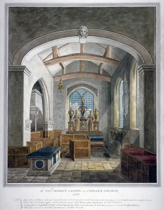 Framed Print : Sir Thomas Mores Chapel, Chelsea Old Church, London, 1801 Framed Print : Sir Thomas Mores Chapel, Chelsea Old Church, London, 1801