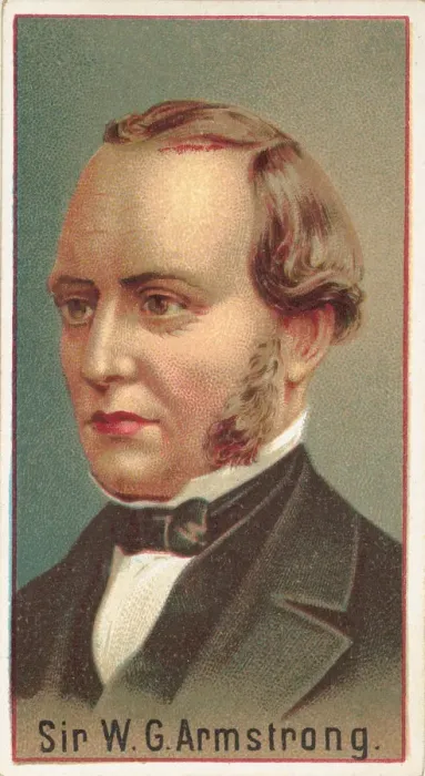 Framed Print : Sir W. G. Armstrong, printers sample for the Worlds Inventors souvenir album (A25 Framed Print : Sir W. G. Armstrong, printers sample for the Worlds Inventors souvenir album (A25