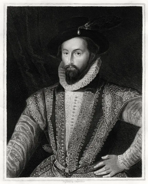 Framed Print : Sir Walter Raleigh, 1860. Artist: J Posselwhite Framed Print : Sir Walter Raleigh, 1860. Artist: J Posselwhite