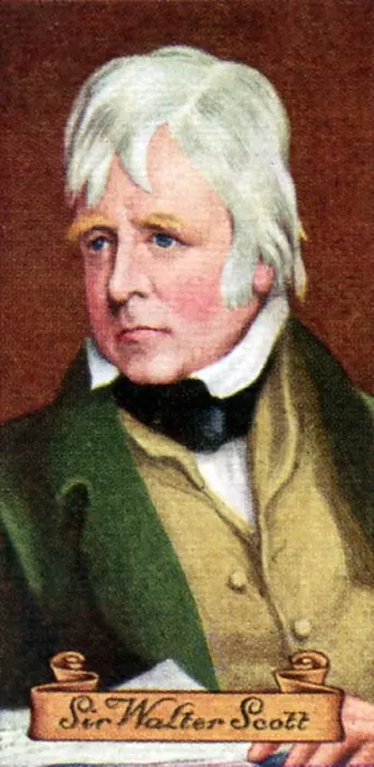 Framed Print : Sir Walter Scott, taken from a series of cigarette cards, 1935 Framed Print : Sir Walter Scott, taken from a series of cigarette cards, 1935