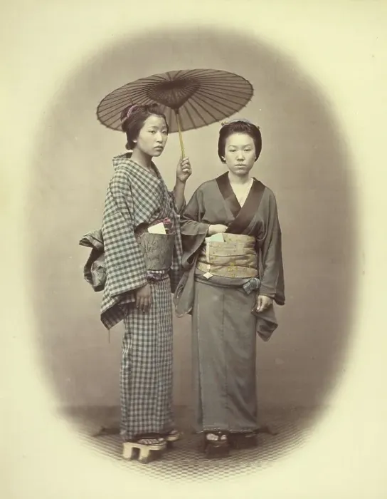 Framed Print : Two Sisters, 1866-1867. Creator: Felice Beato Framed Print : Two Sisters, 1866-1867. Creator: Felice Beato