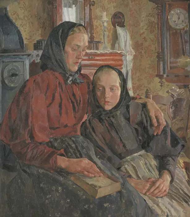 Framed Print : Sisters, 1898. Creator: Carl Wilhelmson