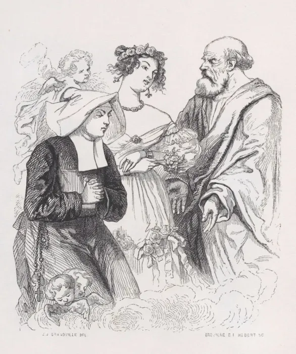 Framed Print : The Two Sisters of Charity from The Complete Works of Beranger, 1836 Framed Print : The Two Sisters of Charity from The Complete Works of Beranger, 1836