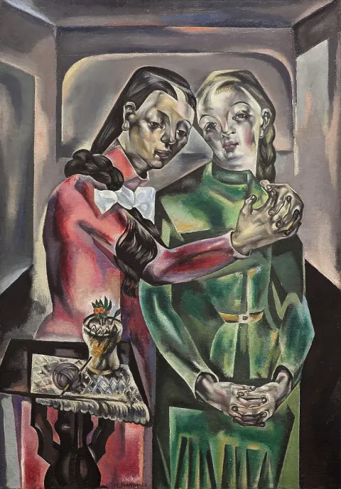Framed Print : The Two Sisters (Les deux soeurs), 1921. Creator: Blanchard, Maria (1881-1932) Framed Print : The Two Sisters (Les deux soeurs), 1921. Creator: Blanchard, Maria (1881-1932)