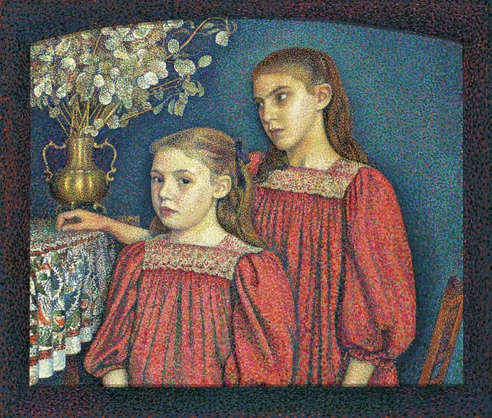 Framed Print : The Two Sisters or The Serruys Sisters, 1894. Creator: Georges Lemmen Framed Print : The Two Sisters or The Serruys Sisters, 1894. Creator: Georges Lemmen