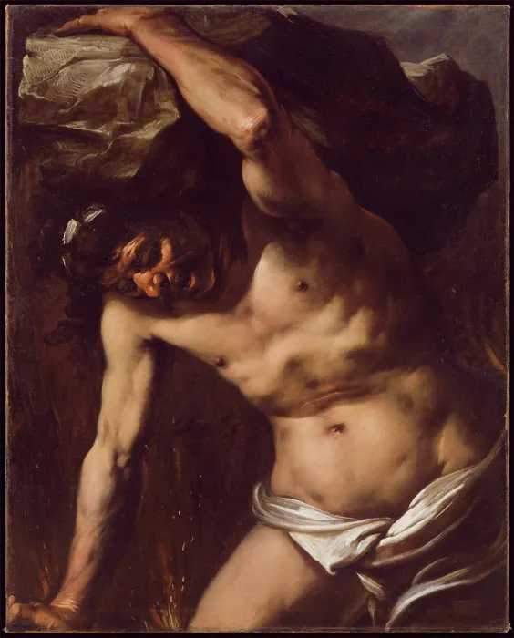 Framed Print : Sisyphus, c1660. Creator: Giovanni Battista Langetti Framed Print : Sisyphus, c1660. Creator: Giovanni Battista Langetti