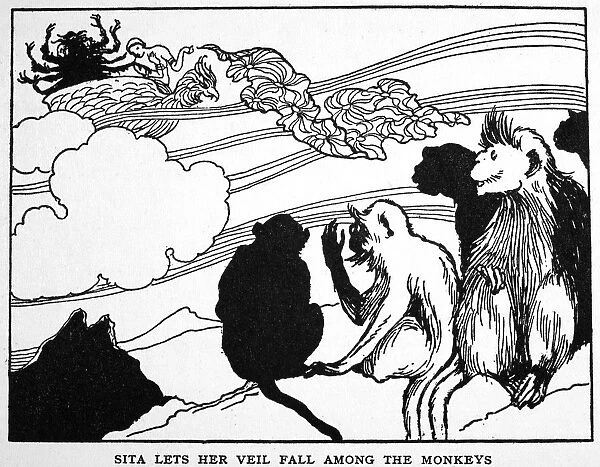 Sita Lets Her Veil Fall among the Monkeys, 1925