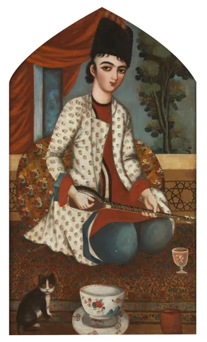 Framed Print : Sitar player, c. 1830-1840. Creator: Anonymous Framed Print : Sitar player, c. 1830-1840. Creator: Anonymous