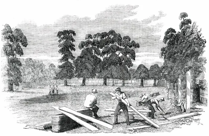 Framed Print : Site of the Building of the Great Exhibition of 1851, 1850. Creator: Unknown Framed Print : Site of the Building of the Great Exhibition of 1851, 1850. Creator: Unknown