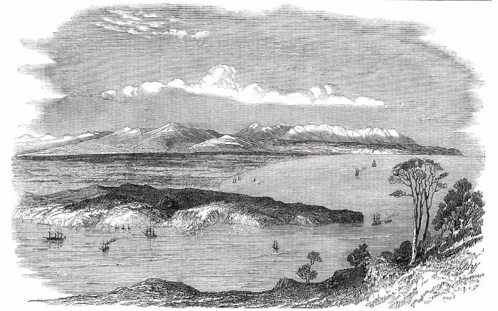 Framed Print : Site of the Canterbury Settlement, New Zealand, 1850. Creator: Unknown Framed Print : Site of the Canterbury Settlement, New Zealand, 1850. Creator: Unknown