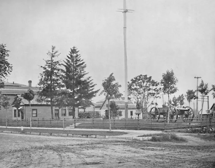 Framed Print : Site of Old Fort Wayne, Indiana, c1897. Creator: Unknown Framed Print : Site of Old Fort Wayne, Indiana, c1897. Creator: Unknown
