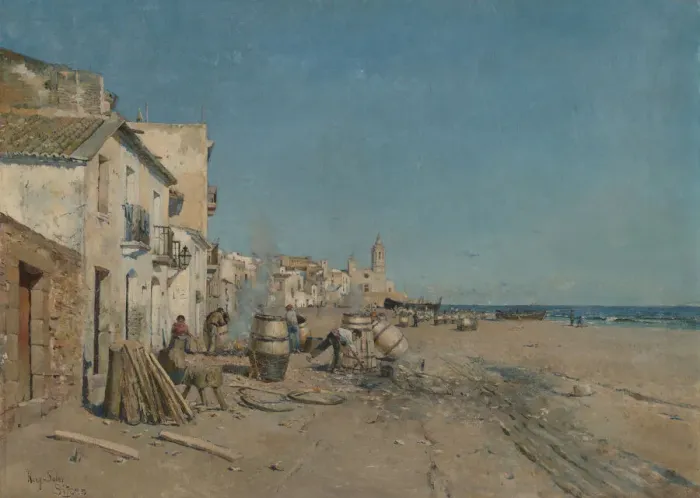 Framed Print : Sitges, 19th century. Creator: Juan Roig y Soler Framed Print : Sitges, 19th century. Creator: Juan Roig y Soler