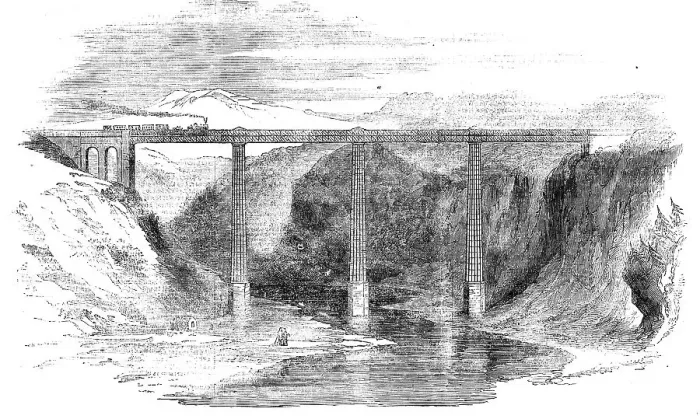 Framed Print : The Sitter Viaduct, on the Appenzel Railway, 1856. Creator: Unknown Framed Print : The Sitter Viaduct, on the Appenzel Railway, 1856. Creator: Unknown