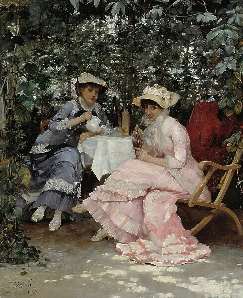 Sitting under the Arbour, 1880. Creator: Hugo Birger