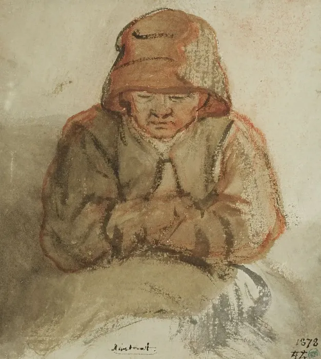 Framed Print : Sitting elderly woman. Creator: Nicolaes Maes Framed Print : Sitting elderly woman. Creator: Nicolaes Maes