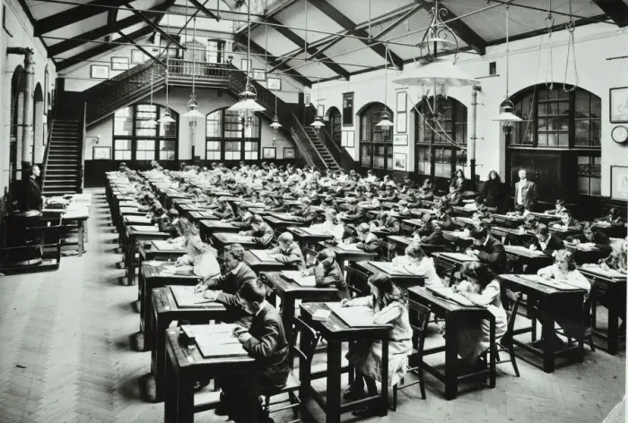 Framed Print : Sitting examinations, Crawford Street School, Camberwell, London, 1906 Framed Print : Sitting examinations, Crawford Street School, Camberwell, London, 1906