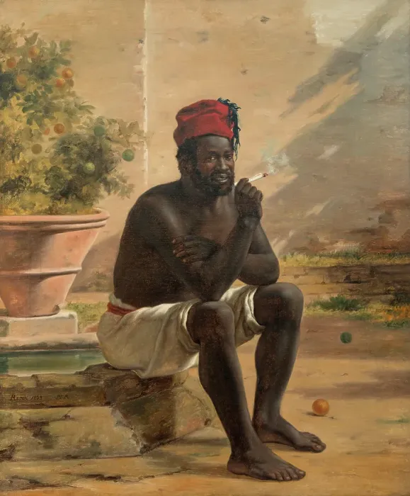 Framed Print : A Sitting Nubian, Rome, 1839. Creator: Martinus Rorbye Framed Print : A Sitting Nubian, Rome, 1839. Creator: Martinus Rorbye