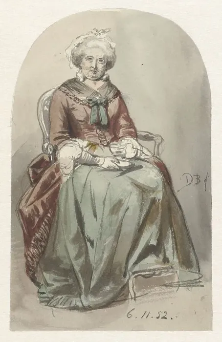 Framed Print : Sitting old lady, 1852. Creator: David Joseph Bles Framed Print : Sitting old lady, 1852. Creator: David Joseph Bles