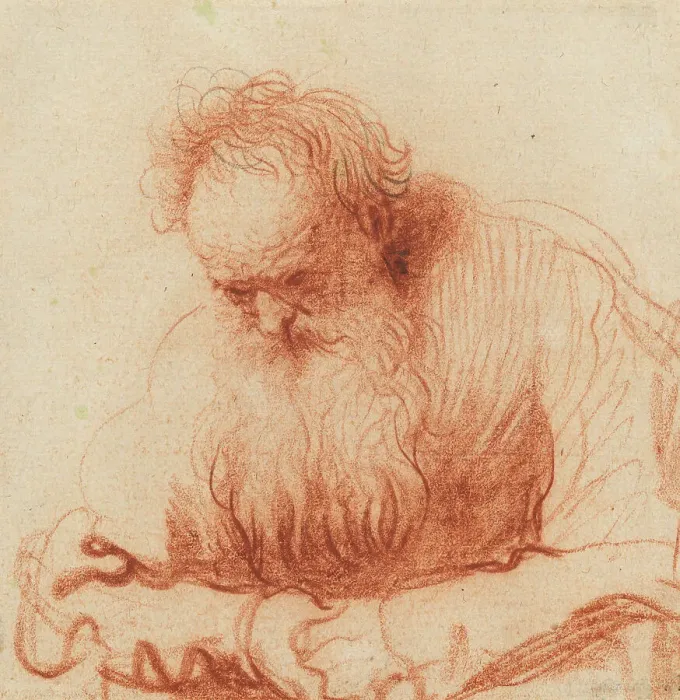 Framed Print : Sitting old man, c.1630. Creator: Rembrandt Harmensz van Rijn Framed Print : Sitting old man, c.1630. Creator: Rembrandt Harmensz van Rijn