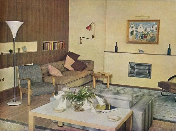 Sitting room designed by Sege Chermayeff, c1941. Artist: Serge Chermayeff