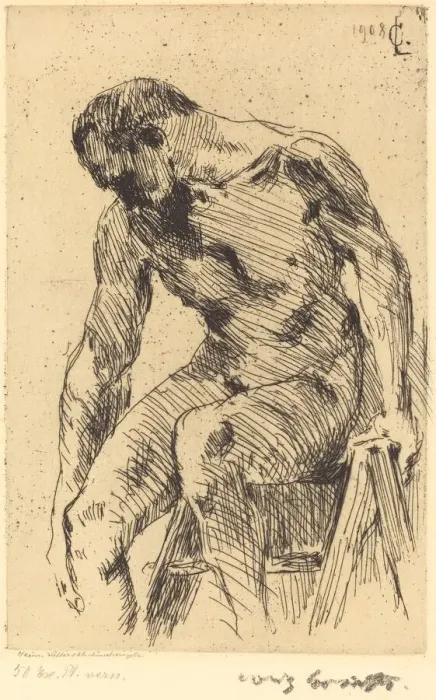 Framed Print : Sitzender Mannlicher Akt (Seated Male Nude), 1908. Creator: Lovis Corinth Framed Print : Sitzender Mannlicher Akt (Seated Male Nude), 1908. Creator: Lovis Corinth