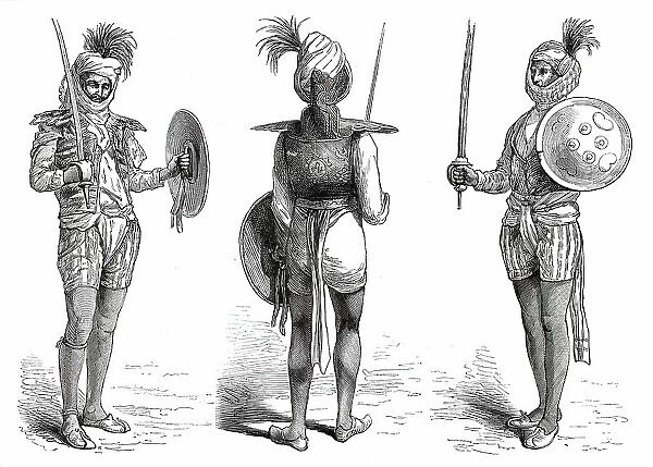 Sivadass, Naga of Niwayi, Jeypore; Naga of Jeypore; Sookadev Shekawatty, Oudeypore, 1876. Creator: Unknown
