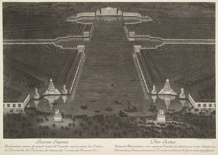 Framed Print : Sixieme journee (31 aout 1674), l'illumination des jardins et du Grand Canal, 1676 Framed Print : Sixieme journee (31 aout 1674), l'illumination des jardins et du Grand Canal, 1676