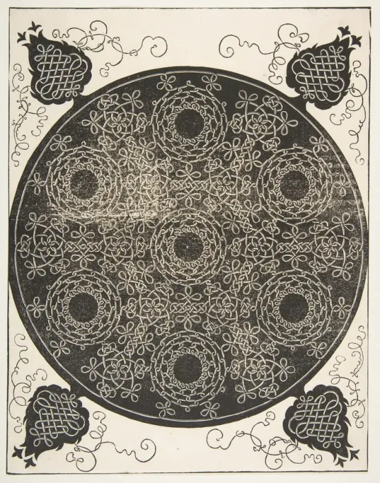 Framed Print : The Sixth Knot. Interlaced Roundel with Seven Wreaths, 1521 before Framed Print : The Sixth Knot. Interlaced Roundel with Seven Wreaths, 1521 before