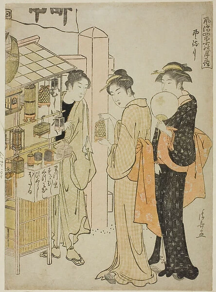 The Sixth Month (Kazemachizuki), from the series 'Fashionable Monthly Visits to Sacred... c. 1784. Creator: Torii Kiyonaga
