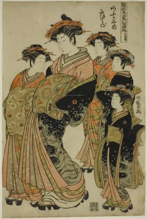 Framed Print : The Sixth Month (Minazuki): Nioteru of the Ogiya, from the series Models for... c