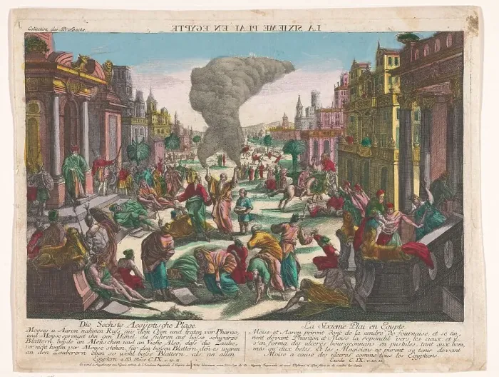 Framed Print : The sixth plague in Egypt, 1755-1779. Creator: Anon Framed Print : The sixth plague in Egypt, 1755-1779. Creator: Anon