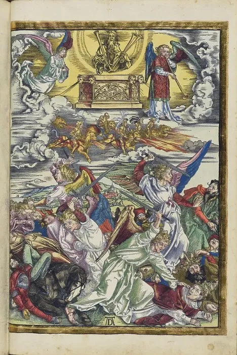 Framed Print : The sixth trumpet: The four avenging angels and the riding army, 1511. Creator: Dürer, Albrecht (1471-1528) Framed Print : The sixth trumpet: The four avenging angels and the riding army, 1511. Creator: Dürer, Albrecht (1471-1528)