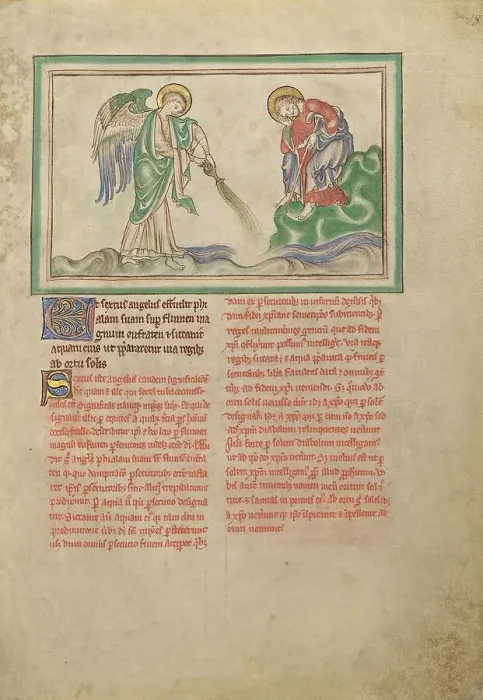 Framed Print : The Sixth Vessel: The Desiccation of the Euphrates; Dyson Perrins Apocalypse, about 1255-1260. Creator: Unknown Framed Print : The Sixth Vessel: The Desiccation of the Euphrates; Dyson Perrins Apocalypse, about 1255-1260. Creator: Unknown