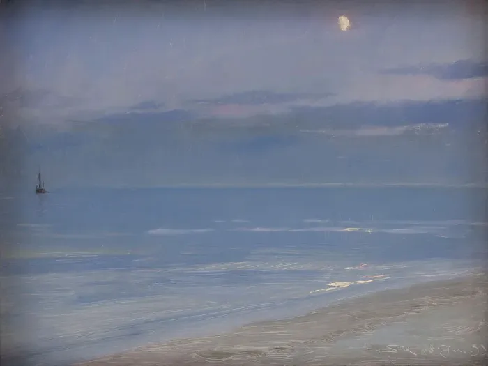 Framed Print : Skagen Beach in Moonlight, 1899. Creator: Peder Severin Kroyer Framed Print : Skagen Beach in Moonlight, 1899. Creator: Peder Severin Kroyer