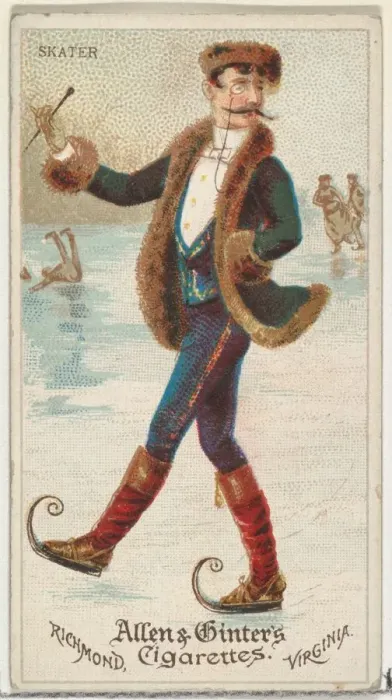 Framed Print : Skater, from Worlds Dudes series (N31) for Allen & Ginter Cigarettes, 1888 Framed Print : Skater, from Worlds Dudes series (N31) for Allen & Ginter Cigarettes, 1888