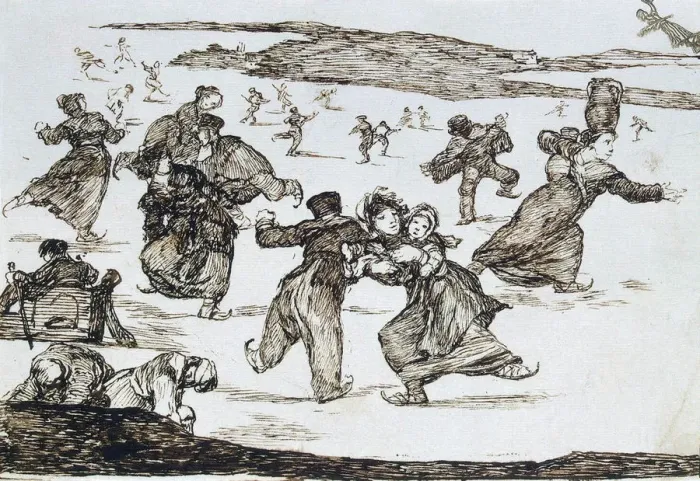Framed Print : Skaters, between 1812 and 1823. Artist: Francisco Goya Framed Print : Skaters, between 1812 and 1823. Artist: Francisco Goya