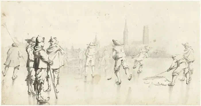 Framed Print : Skaters near Zwolle, c.1610-1640. Creator: Gerard Terborch II Framed Print : Skaters near Zwolle, c.1610-1640. Creator: Gerard Terborch II