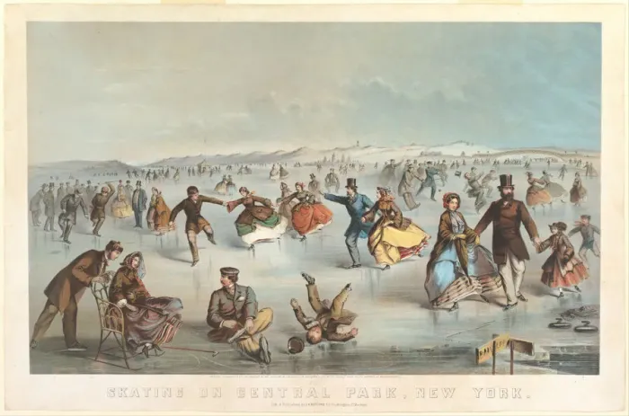 Framed Print : Skating in Central Park, New York, 1861. Creator: Unknown Framed Print : Skating in Central Park, New York, 1861. Creator: Unknown
